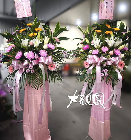 高架藝術花籃 追思花禮 告別式花禮(一對)