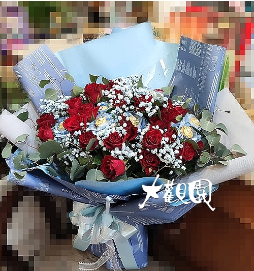 玫瑰金莎花束 時尚花束 情人節生日花束